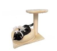 Poteau d'attrapage pour chat avec jouet interactif en peluche livré avec un lit privé confortable parfait pour les chatons et les chats de petite et moyenne taille.