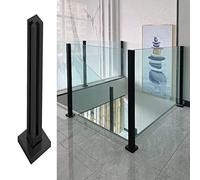 Poteau de balustrade carré en verre noir durable en acier inoxydable pour balcon et jardin Hauteur 85/90/95/100/105 cm Solution de sécurité moderne
