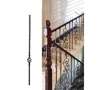 Poteau de balustrade carré noir pour escalier intérieur, supports plats réglables pour entrées de maison et porches de type 1 (1 pièce) - Solution de sécurité durable et élégante