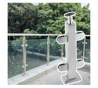 Poteau de balustrade en acier inoxydable avec pince carrée en verre - Moderne intérieur/extérieur - Poteau d'extrémité de balustrade / milieu / poteau d'angle pour balcon et jardin et design élégant