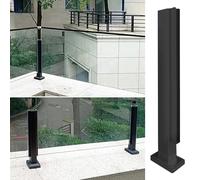 Poteau de balustrade en acier inoxydable et verre noir for balcon, piscine et terrasse - Système de garde-corps carré 2x2 pouces(Black End Post,80cm)