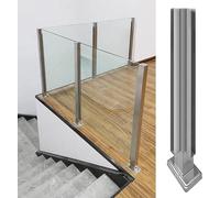 Poteau de Balustrade en verre d'acier inoxydable, système de garde-corps en verre argenté for la maison/appartement/Villa/couloir, 85 cm 95 cm 105 cm 1 pièces(Corner Post,85cm/33.5")