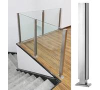 Poteau de Balustrade en verre d'acier inoxydable, système de garde-corps en verre argenté for la maison/appartement/Villa/couloir, 85 cm 95 cm 105 cm 1 pièces(Mid Post,105cm/41.3")