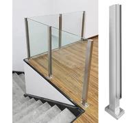 Poteau de Balustrade en verre d'acier inoxydable, système de garde-corps en verre argenté for la maison/appartement/Villa/couloir, 85 cm 95 cm 105 cm 1 pièces(End Post,95cm/37.4")