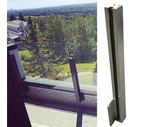 Poteau de balustrade en verre en acier inoxydable for panneaux de 10/12 mm - Système de garde-corps moderne à montage latéral for utilisation intérieure/extérieure(Shallow Grey,105cm)