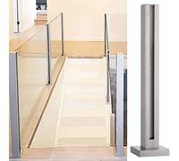 Poteau de balustrade en verre pour plateformes d'intérieur - Tige de support de 110 cm pour escalier/balcon - Pour balustrades en verre - Sécurité et mise à niveau du style