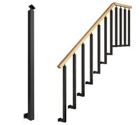 Poteau de balustre d'escalier - Garde-corps latéral en métal pour intérieur/extérieur, garde-corps rectangulaire avec kit de vis, hauteur, unité unique