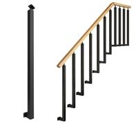 Poteau de balustre d'escalier rectangulaire simple pour escaliers, balustres latéraux en métal, idéal pour une utilisation en intérieur et en extérieur, comprend une colonne de rampe et un kit de vis