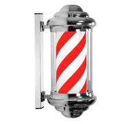 Poteau de barbier Bandes LED rotatives Lumière de panneau de coiffure 50 cm / 19,7 pouces Lumière de panneau de coiffure classique Poteaux lumineux muraux étanches pour extérieur (rouge et bl