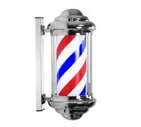 Poteau de barbier Bandes LED rotatives Lumière de panneau de coiffure 50 cm / 19,7 pouces Lumière de panneau de coiffure classique Poteaux lumineux muraux étanches d'extérieur (rouge bleu b