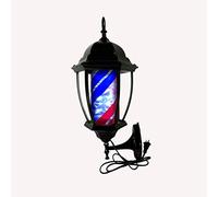 Poteau de barbier extérieur LED 49 cm Poteau de barbier Lumière LED, Lampe murale à rayures LED rotative éclairante, Panneau ouvert pour salon de coiffure | Lampe murale étanche pour l'extérieur (coul