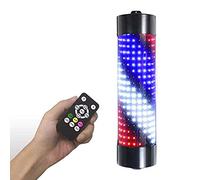 Poteau de Barbier,LED Pivotante Lumineuse Et Pivotante pour Coiffeurs Enseigne Exterieur Barbier Shop Barber Pole Rouge Blanc Bleu Rayures Imperméable Vintage Mur Lampe 65cm/26in