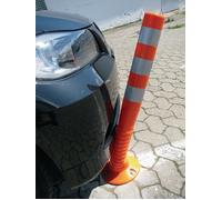 Poteau de barrage ( 9000490022 ) plastique noir/jaune Ø 80 mm hauteur hors sol=750 mm