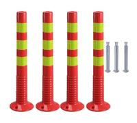 Poteau de barrière de circulation flexible de 30 pouces avec bande réfléchissante for allée et contrôle des foules - Matériau PU durable(Red+yellow,4 pack)