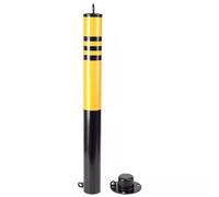 Poteau de barrière de stationnement réfléchissant en acier robuste avec bande de sécurité Butée de véhicule pour sécurité de parking (jaune, 64,8 x 13 cm)