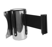 Poteau de barrière file d'attente, 1 pièce, support mural, ruban rétractable, ceinture 2.0m/3.0m/5.0m Pour Magasins Stades(Black 3.0m)