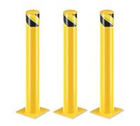 Poteau de borne, 107 cm, barrière de parking pour stationnement, Pilona jaune leurres parking pour planification routière (Φ11,4 cm, 3 pièces)