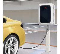 Poteau de Borne de Recharge Socle de Recharge Tesla pour Parking, Support de Recharge pour Véhicules Électriques avec Boîtier Verrouillable, Colonne de Recharge pour Véhicules Électriques(White1)