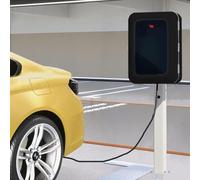 Poteau de Borne de Recharge Socle de Recharge Tesla pour Parking, Support de Recharge pour Véhicules Électriques avec Boîtier Verrouillable, Colonne de Recharge pour Véhicules Électriques(Black1)