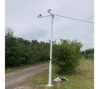 Poteau de caméra de sécurité avec cage de montage et tige de foudre, support extérieur résistant aux intempéries pour surveillance de rue et chantier de construction