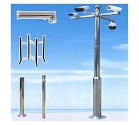 Poteau de caméra de sécurité en acier inoxydable, design d'épissure pour une installation facile, idéal pour la surveillance CCTV extérieure et le montage sur panneau solaire