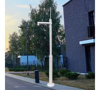 Poteau de caméra de sécurité extérieure - 4 m - Support résistant aux intempéries pour vidéosurveillance/panneau solaire - Support de caméra de surveillance durable pour la maison et le travail