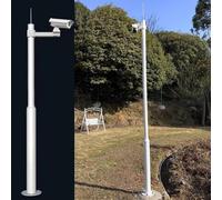 Poteau de caméra de sécurité réglable résistant aux intempéries de 4 m, support haute stabilité pour caméras IP de surveillance extérieure et systèmes de surveillance à domicile