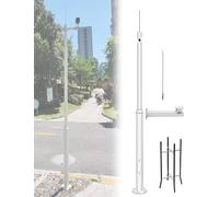 Poteau de caméra de Surveillance Amovible, Poteau d'éclairage Public, Panneaux solaires, Support de Montage for caméra, Poteau de Support avec Paratonnerre(98.4in/250cm)
