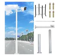 Poteau de caméra de surveillance Panneaux Solaires Blancs Support De Fixation Pour Caméra, Poteau CCTV Universel Étanche Et Antirouille, Surveillance Extra-long Pour Fermes(B,78.7in/200cm)