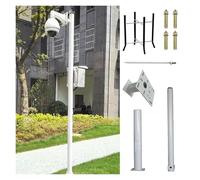 Poteau de caméra de surveillance Panneaux Solaires Blancs Support De Fixation Pour Caméra, Poteau CCTV Universel Étanche Et Antirouille, Surveillance Extra-long Pour Fermes(A,236.2in/600cm)
