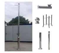 Poteau de caméra de surveillance Poteau CCTV À Raccordement En 2-3 Sections, Poteau En Acier Inoxydable Pour Caméra Sécurité, Démontable, Résistant Aux Intempéries Et À La Rouille(B,4 m(157.5''))