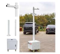 Poteau de caméra de surveillance Poteau De Caméra De Sécurité Mobile Avec 4 Roues Et 1 Boîte, Poteaux CCTV À Emboîter Facile À Monter Et Démonter, Blanc Surveillance 2,1-4,1m(B,6 3/5 ft(2m) Pole)