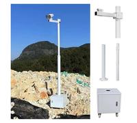 Poteau de caméra de surveillance Poteau De Surveillance Mobile Pour Chantiers De Construction, Support De Surveillance Amovible Avec 4 Roues Verrouillable(B,Pole-157 1/5 in(4m))