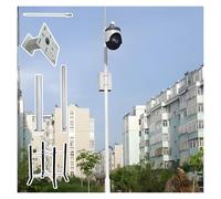 Poteau de caméra de surveillance Support De Fixation Pour Caméra De Sécurité À Raccordement, Rallonge Longue, Colonne Détachable Surveillance Avec Paratonnerre Piquet De Terre(A,H-300cm/9.8ft)