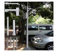 Poteau de caméra de surveillance Support De Fixation Pour Caméra De Sécurité À Raccordement, Rallonge Longue, Colonne Détachable Surveillance Avec Paratonnerre Piquet De Terre(C,H-5m/16.4ft)