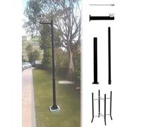 Poteau de caméra Solaire réglable de 6 à 20 Pieds, Poteau de sécurité extérieur avec Support de Montage et Protection Contre la Foudre, Poteau for caméra de Surveillance au Sol(3,600cm/236.2in)