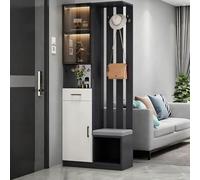 Poteau de cloison autoportant pour entrée avec étagères de Rangement, équipé d’Un Banc à Chaussures/portemanteau, adapté aux entrées, Salons et Autres espaces.(Gray,80cm/31.5in)