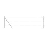 Poteau de clôture avec base en béton 7 pc Argenté | Acier thermolaqué,base béton stable,forme cylindrique,design minimaliste,extérieur jardin terrasse