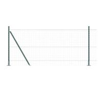Poteau de Clôture avec Base en Béton 7 pc Vert | Acier thermolaqué, base béton, installation facile, extérieur, jardin, terrasse, design moderne