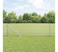 Poteau de clôture en acier argenté 25 x 0,8 m 12 x 12 mm mailles, compatible clôture extérieure, idéal jardin terrasse, résistant intempéries, finition poudre durable