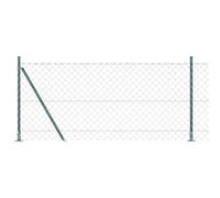 Poteau de clôture en acier PVC vert 10 x 0,8 m, 60 x 60 mm mailles pour clôture de jardin, construction en acier revêtu par pulvérisation avec protection UV, montage facile pour l'extérieur