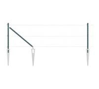 Poteau de clôture en acier vert 26 pièces 80 cm avec piquet | Résistant aux intempéries, montage facile, kit complet avec accessoires, utilisation en extérieur dans le jardin