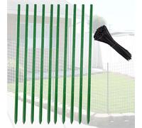 Poteau de clôture en métal robuste - Piliers de clôture en fil métallique avec fond pointu sans creuser et attaches à glissière pour une clôture sécurisée