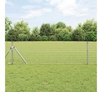 vidaXL Ensemble de poteaux de clôture Ø32 mm 100 cm Acier galvanisé Gris Lot de 13