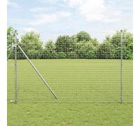 vidaXL Poteaux de clôture 13 pièces Ø32 mm 210 cm Acier galvanisé thermolaqué Gris