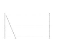 Poteau de clôture extérieur avec base en béton 26 pc Argenté | Acier thermolaqué,base béton stable,forme cylindrique,design minimaliste,jardin,terrasse