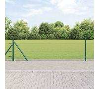 Poteau de clôture vert 100 x 0,5 m, acier et PVC, filet de 13 mm, pour jardin, terrasse, enclos pour animaux, résistant aux intempéries et à la corrosion, montage facile, 44 poteaux en béton inclus