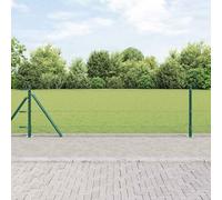 Poteau de clôture vert en acier et PVC 2500 x 3,2 x 60 cm, pack 11 poteaux béton pour jardin terrasse balcon extérieur, fixation solide pour séparation, intimité et protection contre le vent