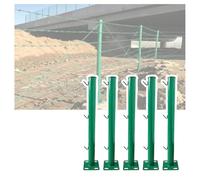 Poteau De Clôture Vert Pour Fil Barbelé Avec Platine De Fixation, Support De Clôture De Sécurité En Acier Galvanisé Pour Surface Bétonnée (fermes, Jardins)(60cm/23.6in)