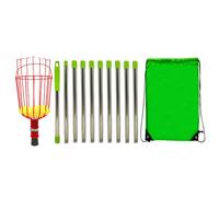 Poteau de cueillette de fruits avec panier,Poteau télescopique pour cueilleur de fruits avec panier - Cueilleur de fruits amovible et antirouille, portable pour poire, pêche, orange, citron, prune,